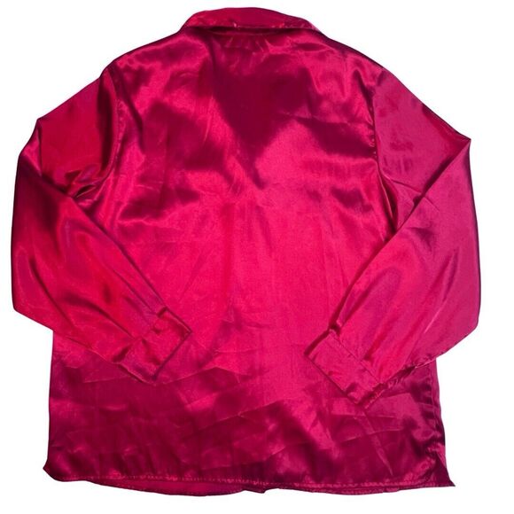 Vintage Anthony Richard’s Blouse Womens 14 Satin Button Up Preppy Holiday Top - Picture 6 of 10